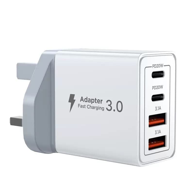 Amazon's popular British standard 55W multi-port USB charger dual PD20W dual USB3.1A four-port certified charging head 2