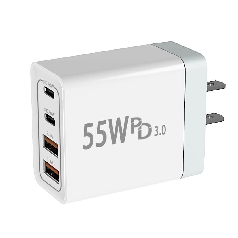 Amazon's popular British standard 55W multi-port USB charger dual PD20W dual USB3.1A four-port certified charging head 6