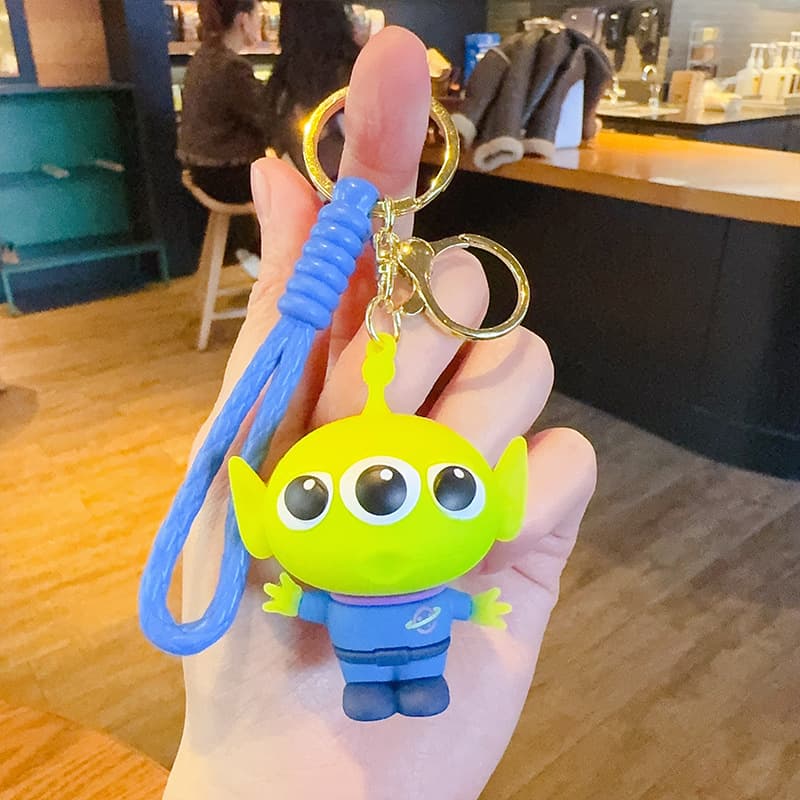 Trendy Toy Story Keychain Cute Cartoon Animation PVC Doll School Bag Pendant Car Keychain 7