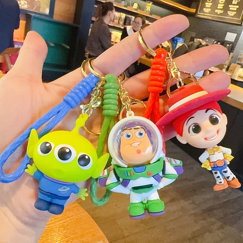 Trendy Toy Story Keychain Cute Cartoon Animation PVC Doll School Bag Pendant Car Keychain 1