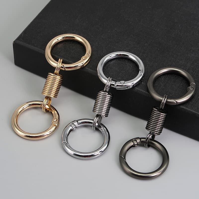 Ring waist hanging keychain high-end pendant for electric vehicle 2024 new spring double ring trendy pendant 1