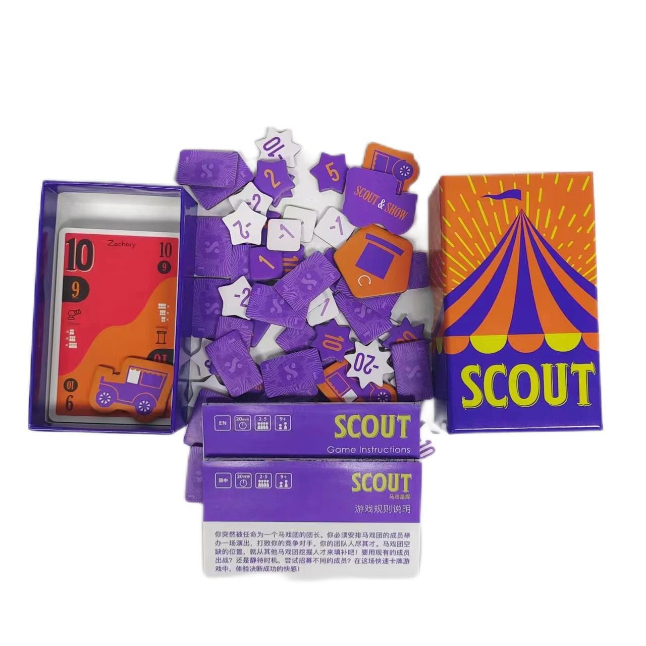 Search for circus scout Chinese and English bilingual board game poker multiplayer party fun scout party scout punishment card 5