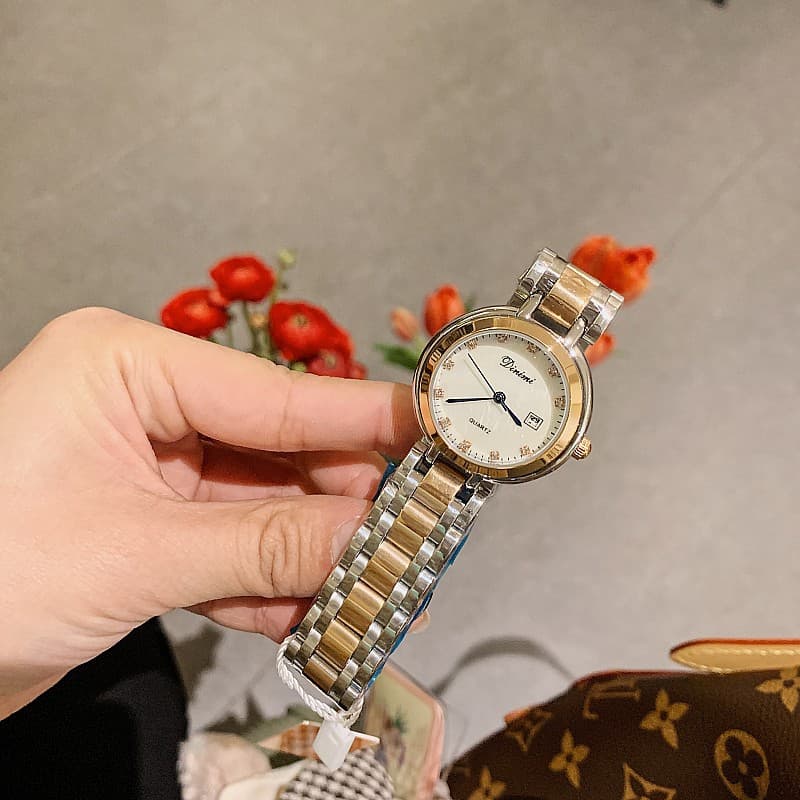 Dinimi fashion simple temperament steel belt quartz retro diamond scale ladies watch female watch 7