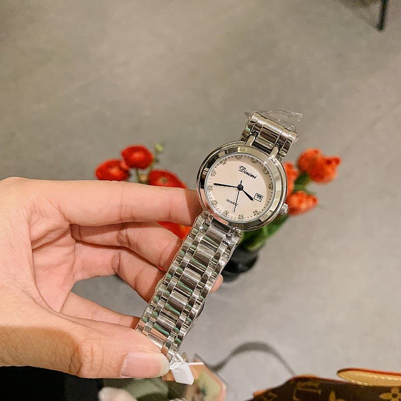 Dinimi fashion simple temperament steel belt quartz retro diamond scale ladies watch female watch 9