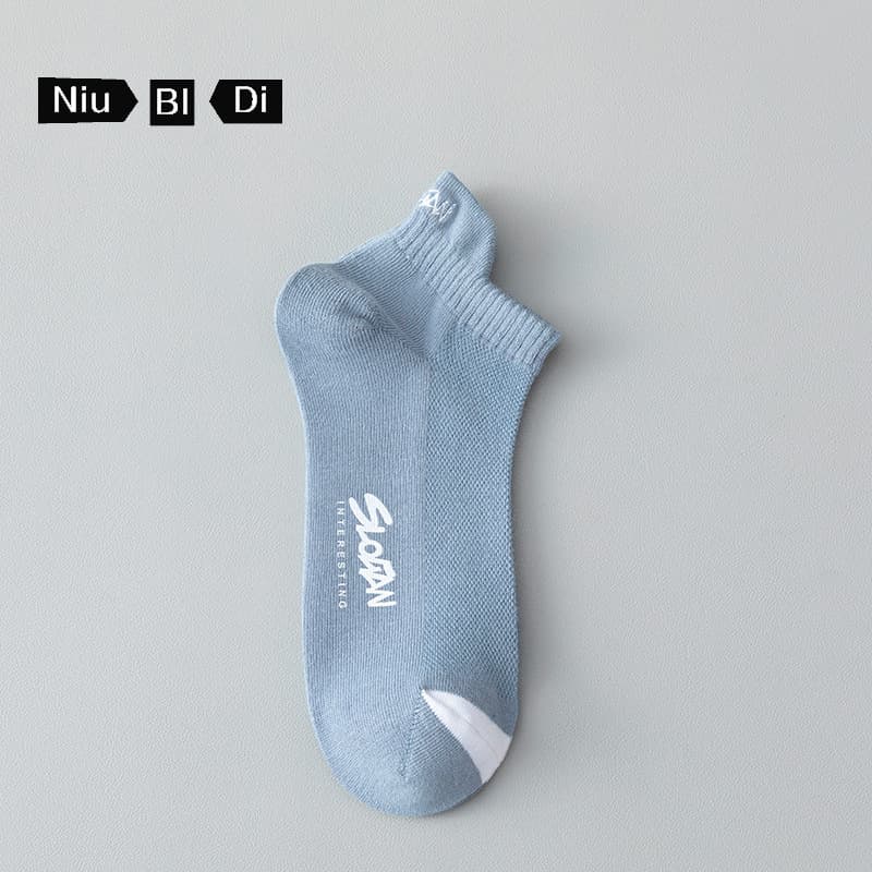 Socks men's boat socks 100% cotton anti-athlete and anti-odor summer socks sports youth high school students cotton socks men 8