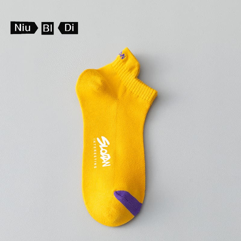 Socks men's boat socks 100% cotton anti-athlete and anti-odor summer socks sports youth high school students cotton socks men 9