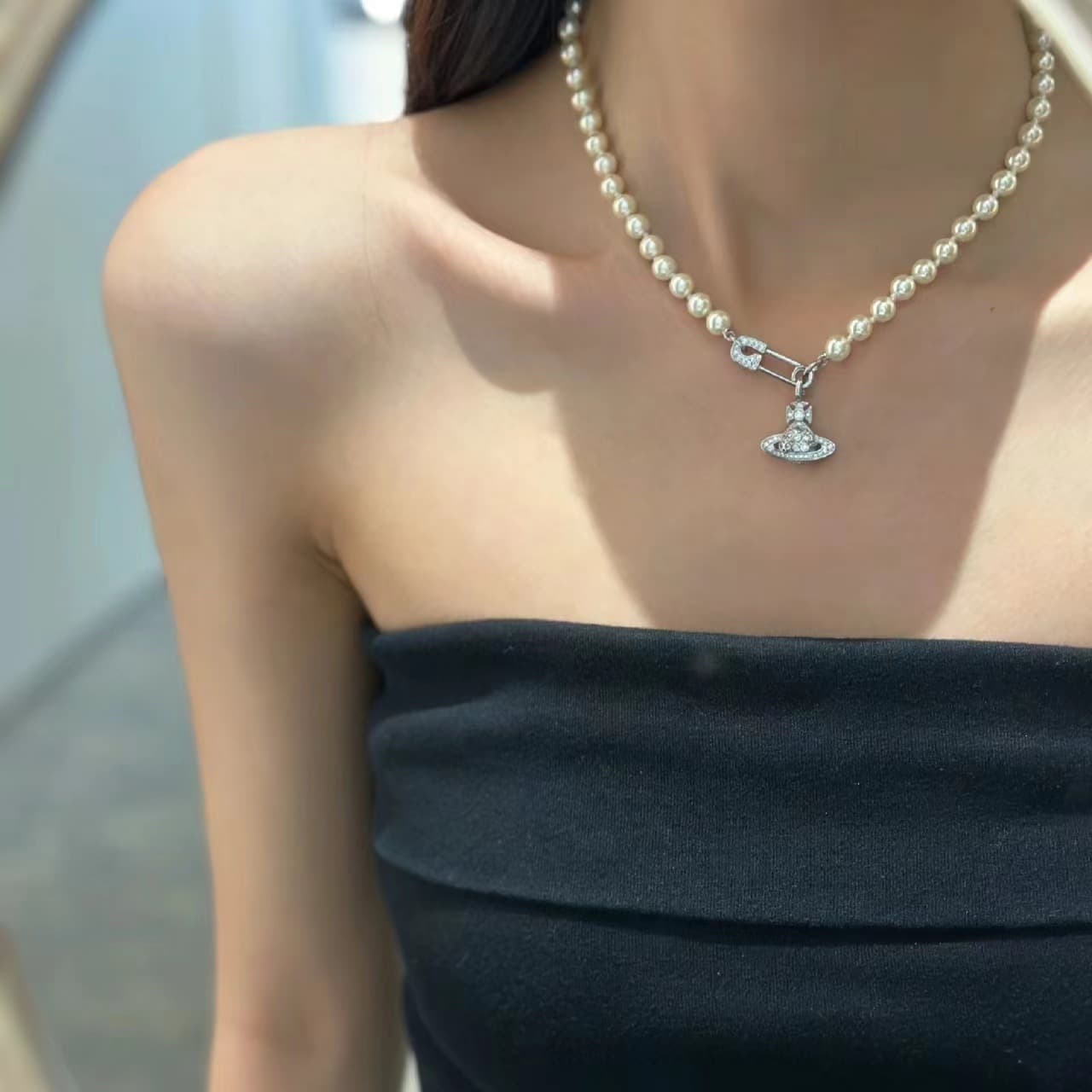 Queen Mother of the West Pin Saturn Pearl Necklace Planet Light Luxury Classic Fashion Clavicle Chain Women's Town Store Treasure Belt Label 1