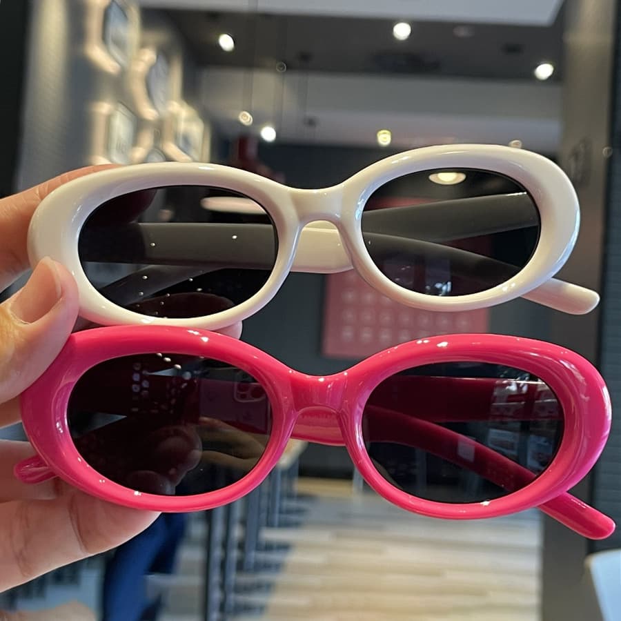 Fashionable and simple oval small frame children's sunglasses baby sunglasses parent-child glasses sun protection cross-border children's sunglasses 2