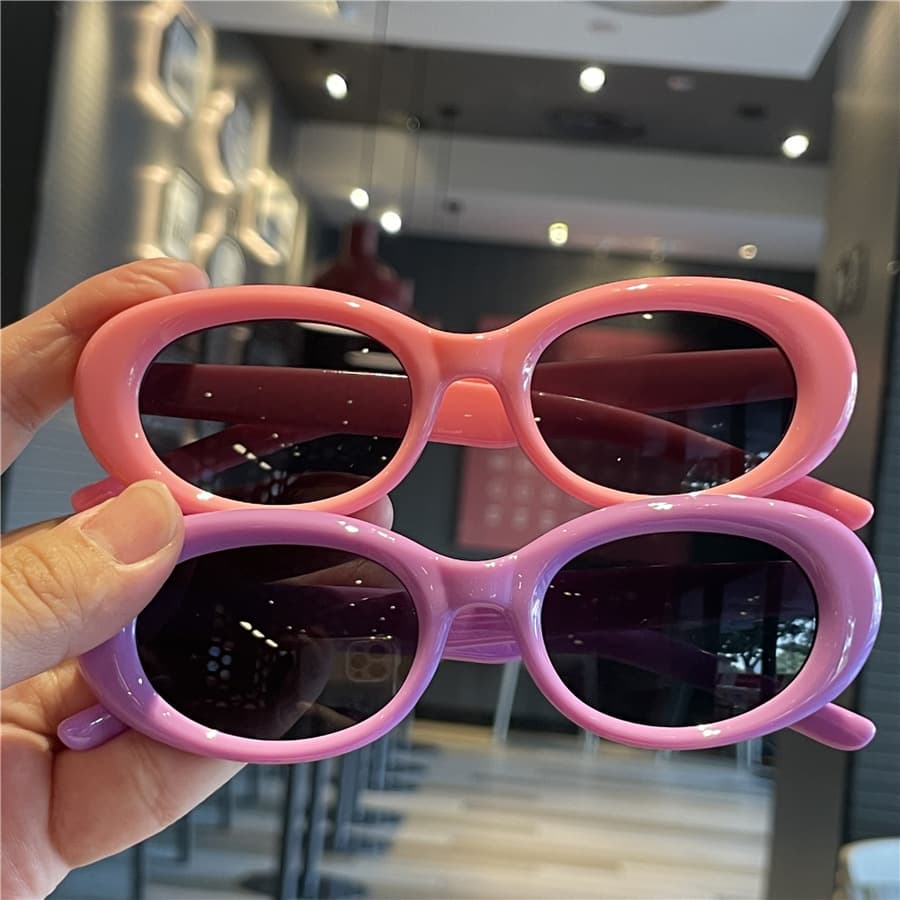 Fashionable and simple oval small frame children's sunglasses baby sunglasses parent-child glasses sun protection cross-border children's sunglasses 4
