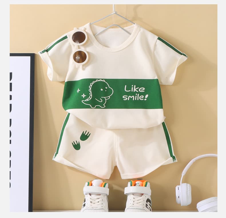 Children's short-sleeved suit, thin T-shirt shorts for boys and girls, summer infant clothes, summer children's clothes 1-5-7 8