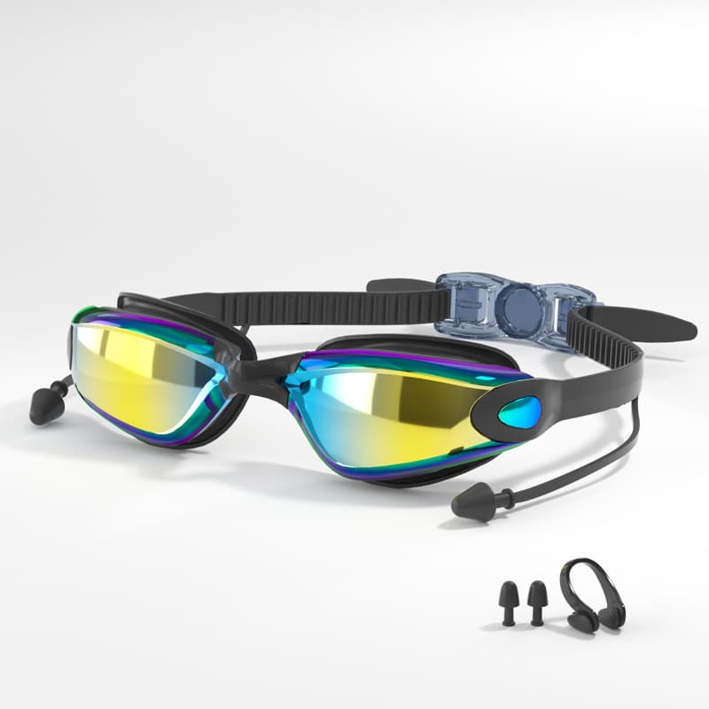 Cross-border swimming goggles for adults and men, electroplated high-definition waterproof and anti-fog swimming goggles, myopia suit, swimming cap, nose clip and earplugs 10