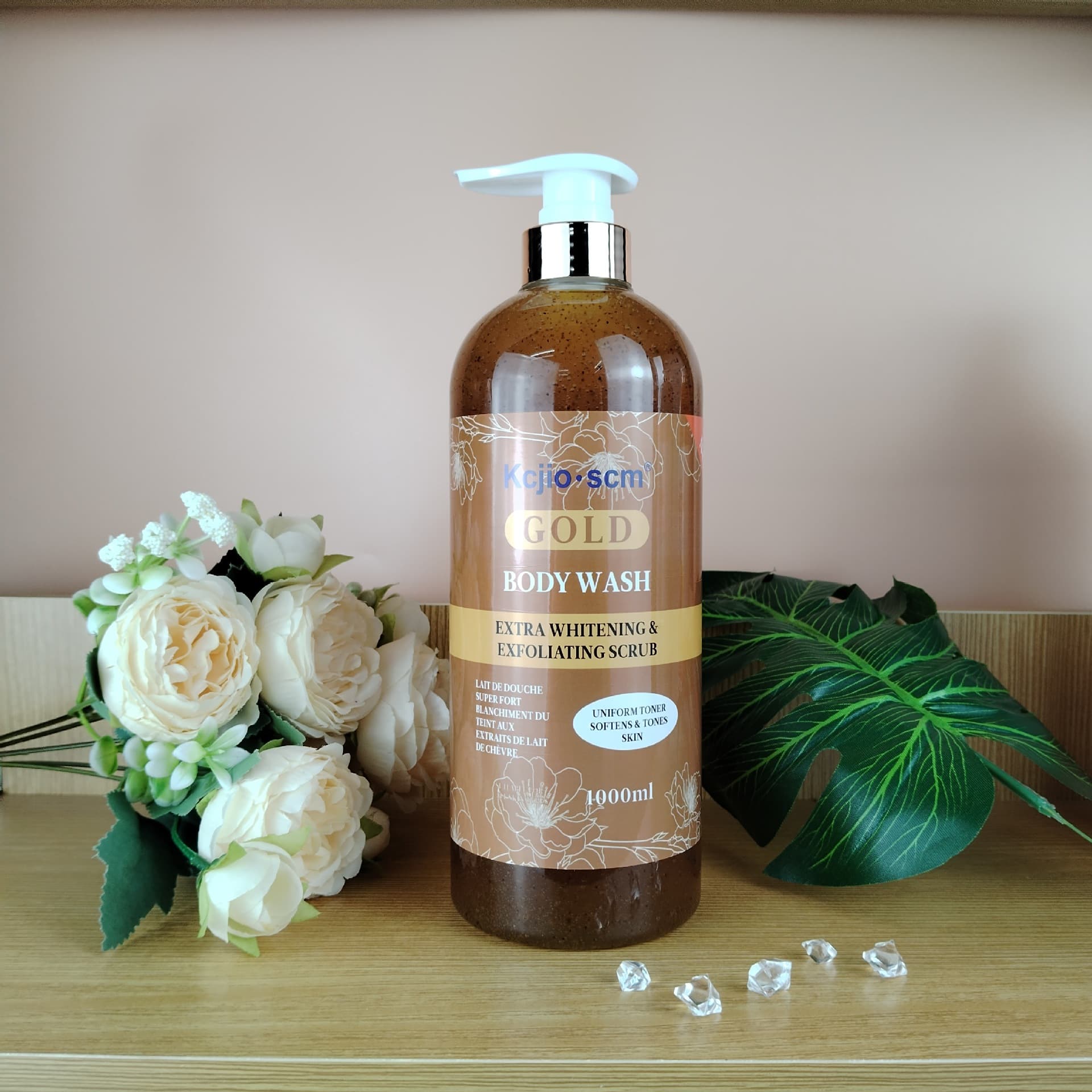 Cross-border English Gold Carrot Oil Tomato Goat Milk Vitamin C Almond Exfoliating Scrub Shower Gel 2