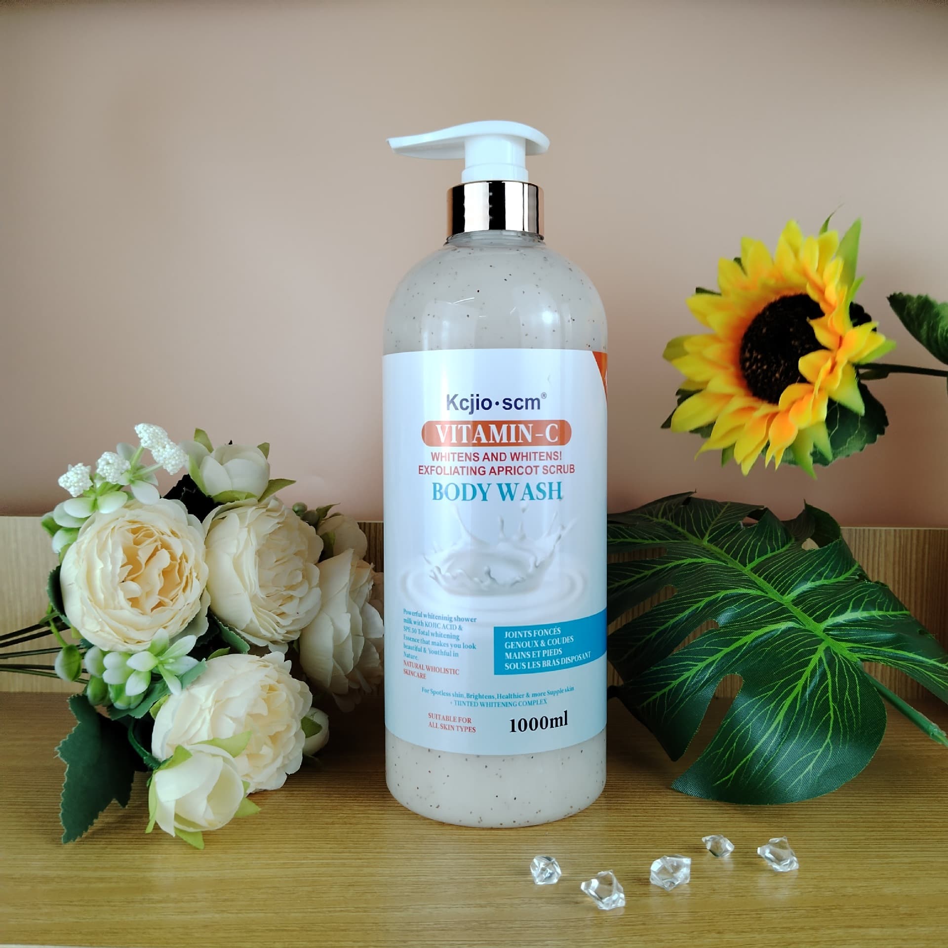 Cross-border English Gold Carrot Oil Tomato Goat Milk Vitamin C Almond Exfoliating Scrub Shower Gel 5