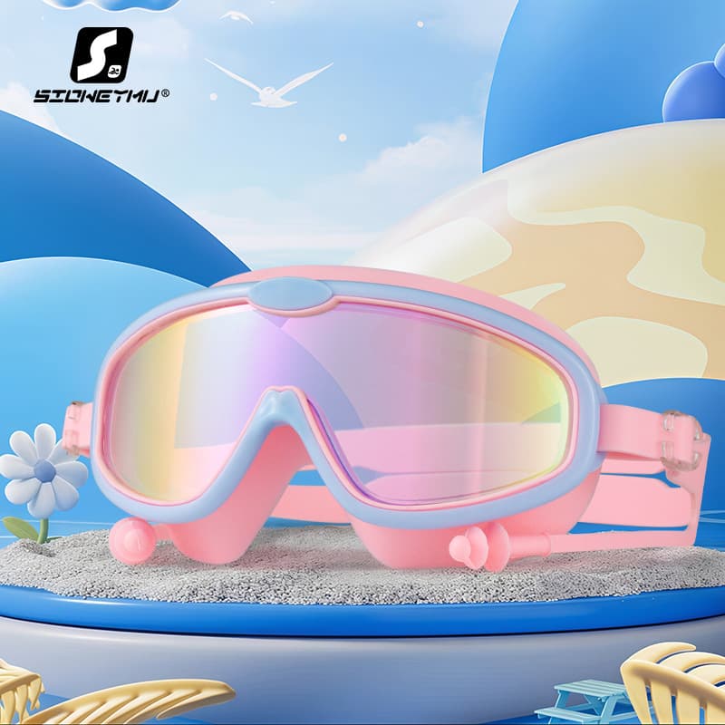 Children's bag swimming goggles for girls and boys swimming equipment glasses waterproof and anti-fog large frame professional diving goggles factory 9