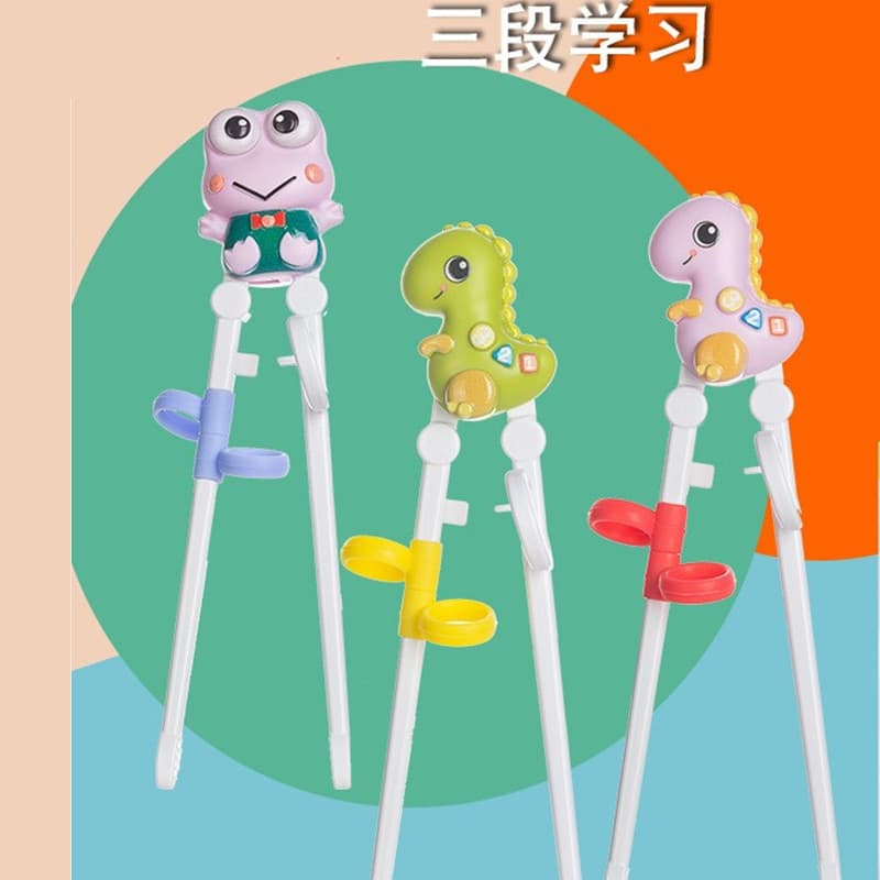 Children learning chopsticks baby eating training chopsticks baby feeding auxiliary correction cartoon learning chopsticks manufacturer wholesale 1