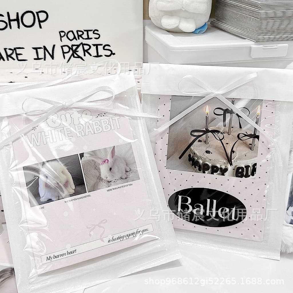 Ins style white transparent film paper bag gift bag packaging bag baking dessert packaging high appearance 4