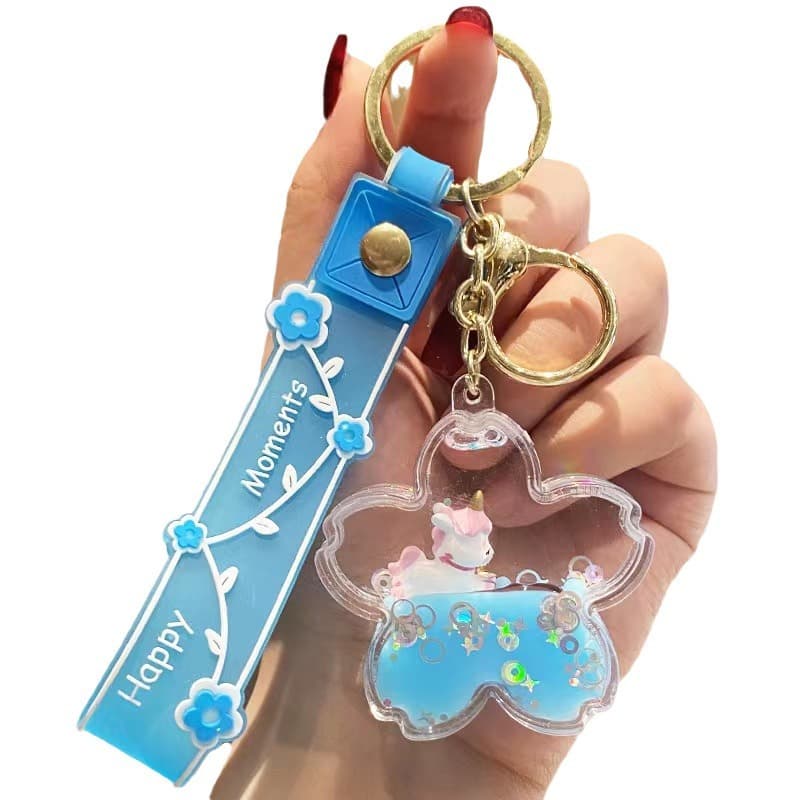 Internet celebrity floating unicorn doll doll key chain pendant girl heart couple bag car trend key chain 6