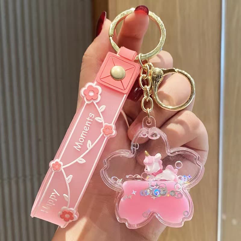 Internet celebrity floating unicorn doll doll key chain pendant girl heart couple bag car trend key chain 7