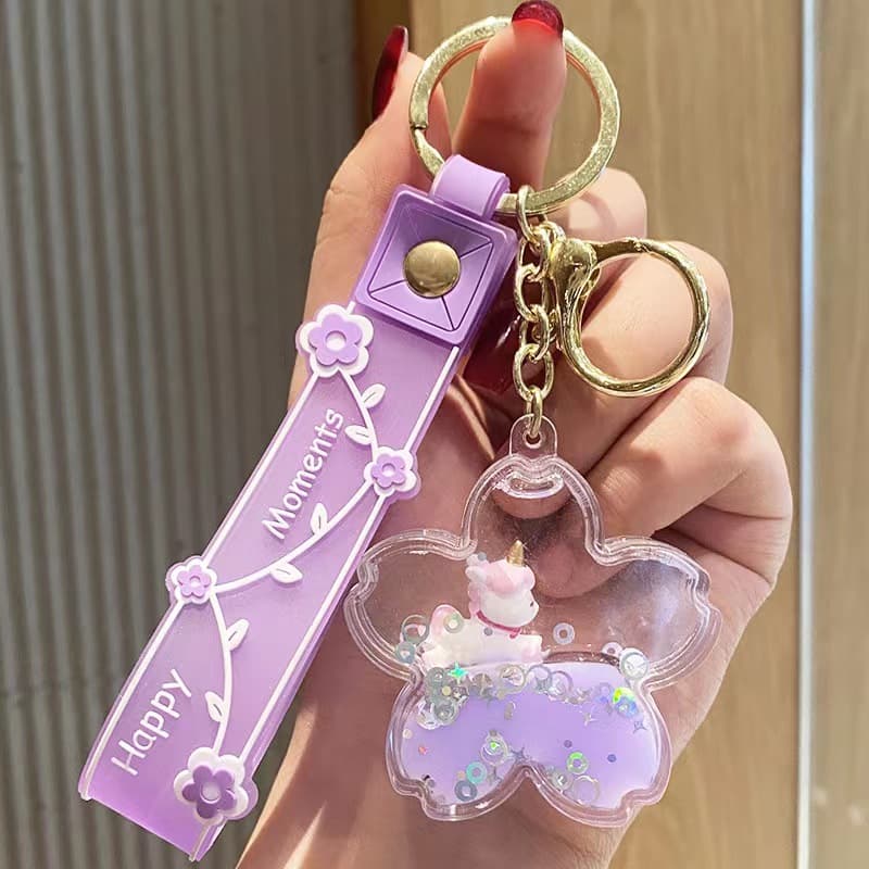 Internet celebrity floating unicorn doll doll key chain pendant girl heart couple bag car trend key chain 8