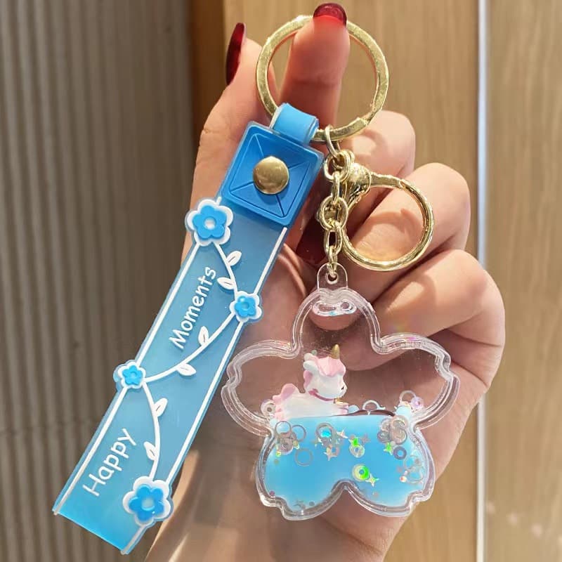 Internet celebrity floating unicorn doll doll key chain pendant girl heart couple bag car trend key chain 9