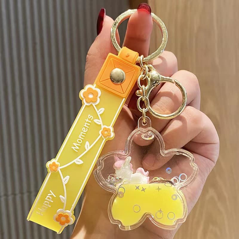 Internet celebrity floating unicorn doll doll key chain pendant girl heart couple bag car trend key chain 10