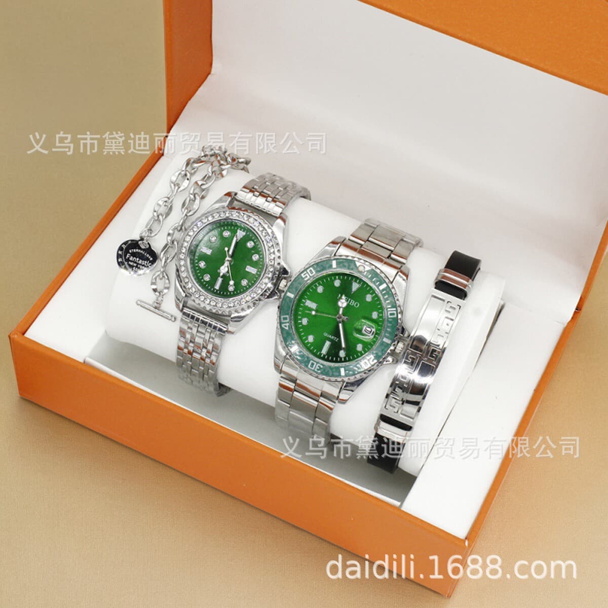 Watches for couples, one man and one woman, stainless steel bracelets, gifts, quartz watch sets, men's and women's watches wholesale 7