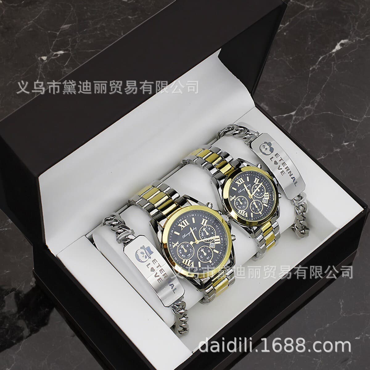 Watches for couples, one man and one woman, stainless steel bracelets, gifts, quartz watch sets, men's and women's watches wholesale 8