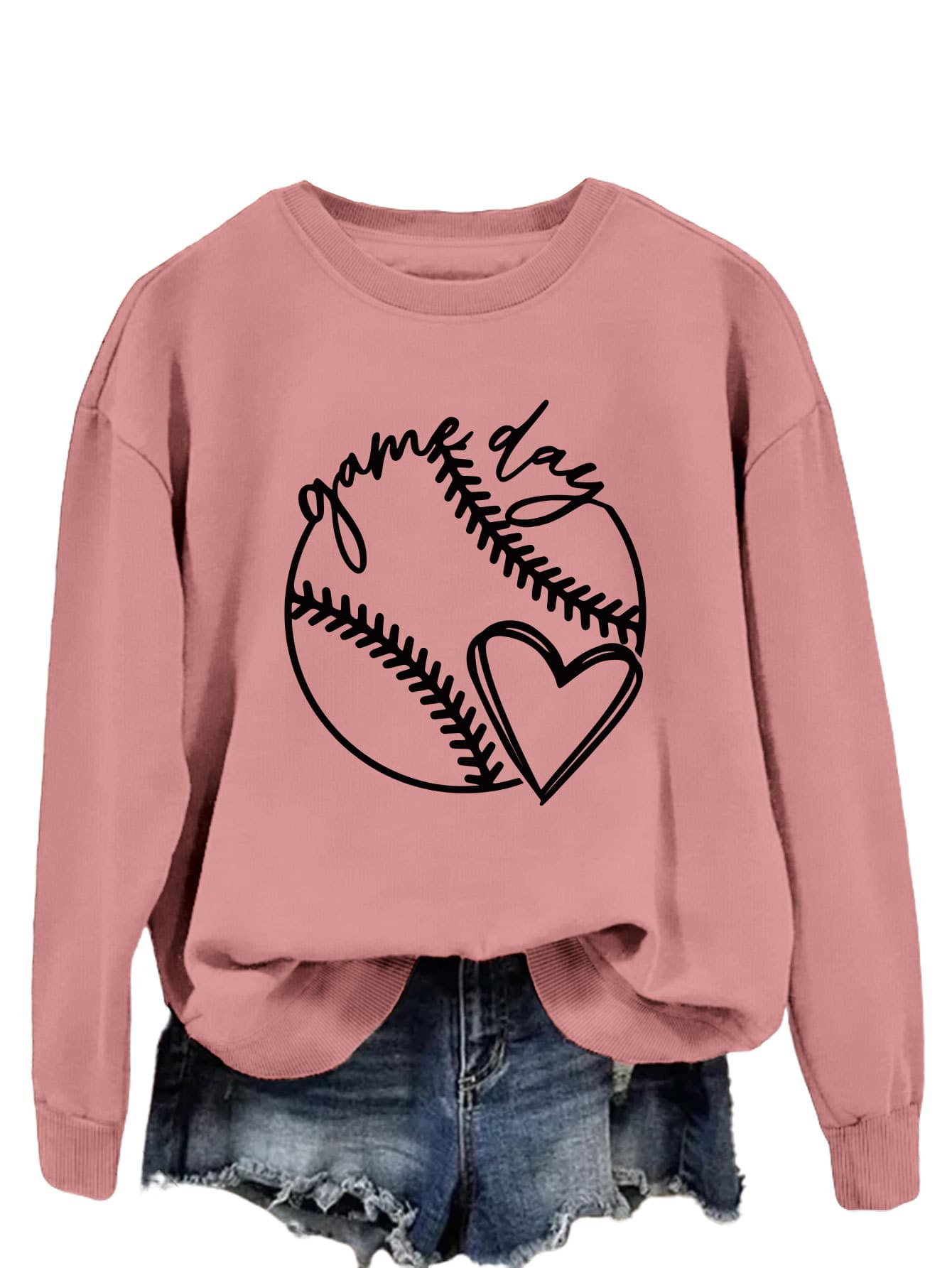 Amazon cross-border foreign trade game day new fashion trendy sweatshirts plus size women's clothing ready-made wholesale tops for women 7