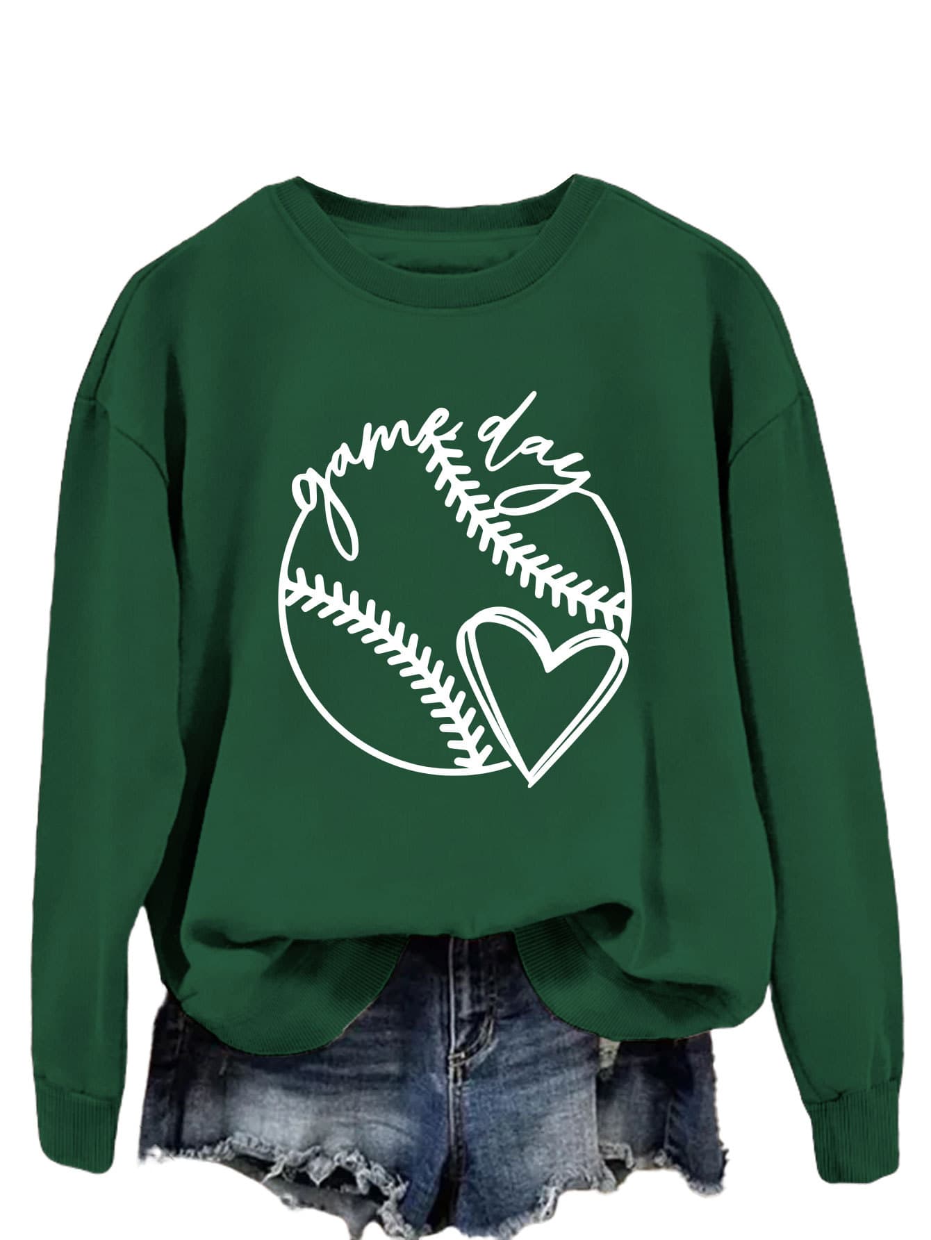 Amazon cross-border foreign trade game day new fashion trendy sweatshirts plus size women's clothing ready-made wholesale tops for women 8