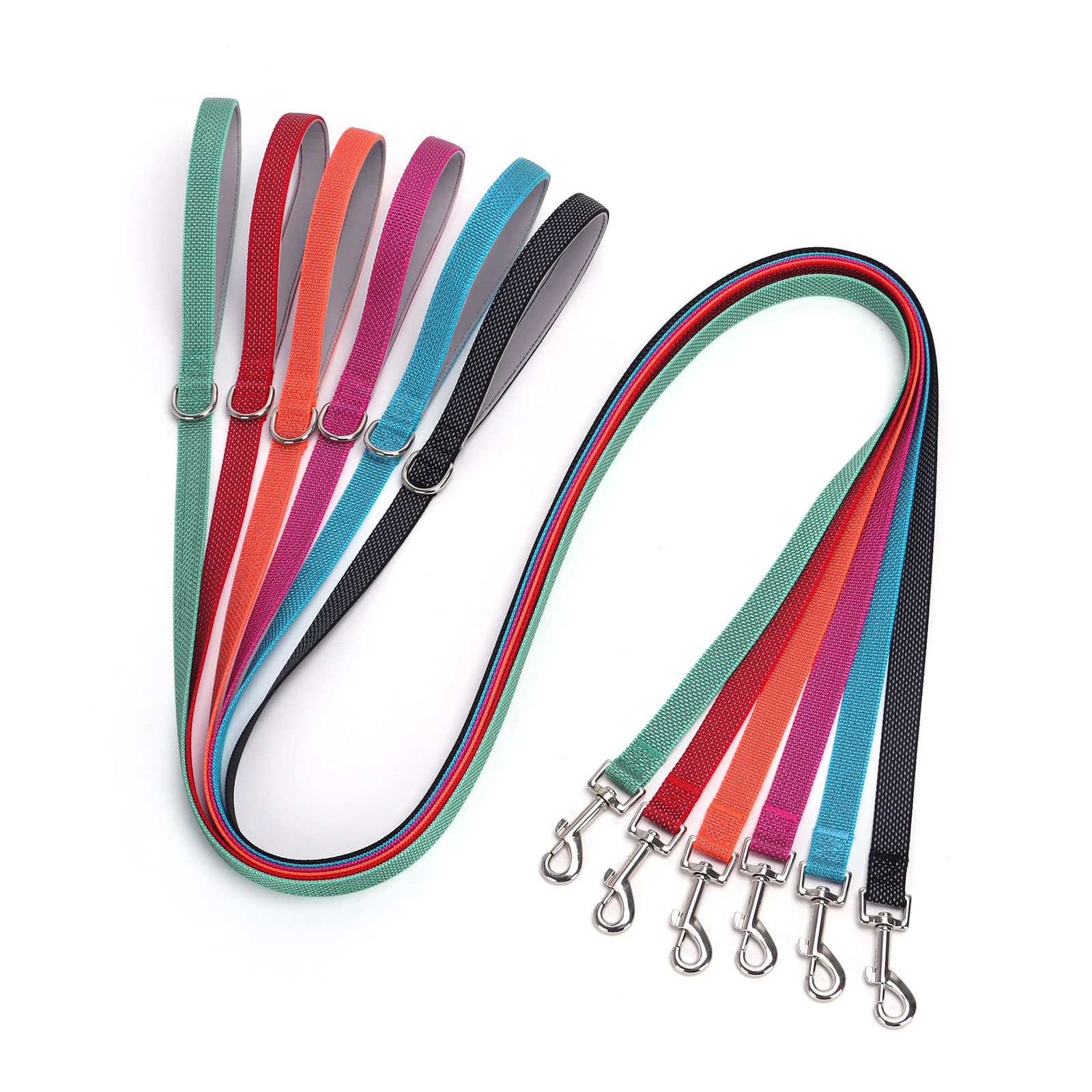 High-gloss reflective nylon dog leash, strong soft handle for walking the dog, pet dog leash 6