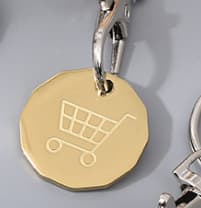 European and American cross-border foreign trade 12-sided stainless steel keychain supermarket push cart logo coin metal accessories 8
