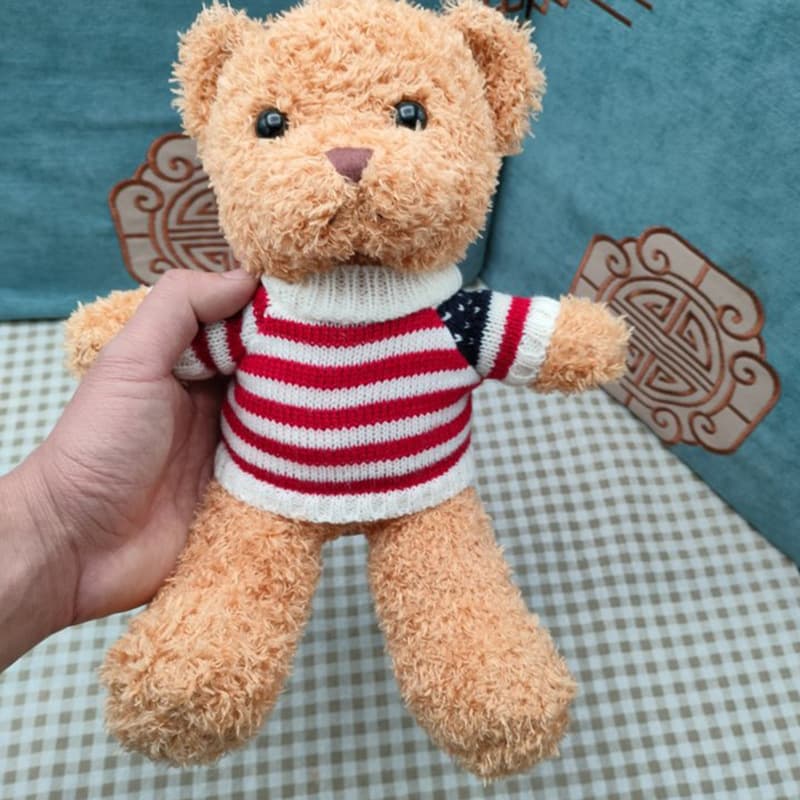 Teddy Bear Sweater Bear Doll Plush Toy Floor Push Ring Valentine's Day Gift Printed Logo Wholesale 5