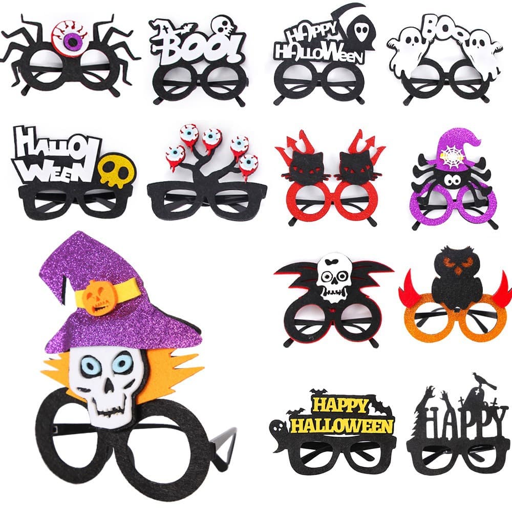 Halloween decoration supplies glasses holiday party dress up photo props horror demon skull ghost glasses frame 3