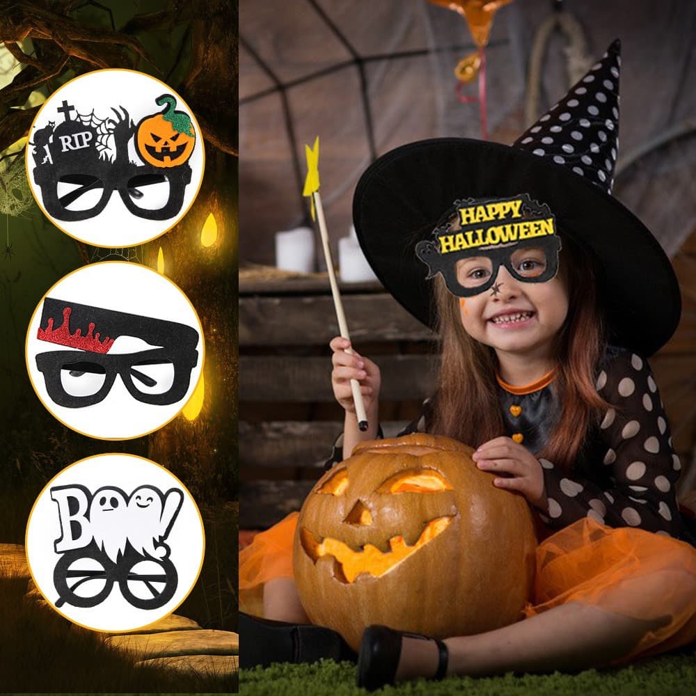 Halloween decoration supplies glasses holiday party dress up photo props horror demon skull ghost glasses frame 5