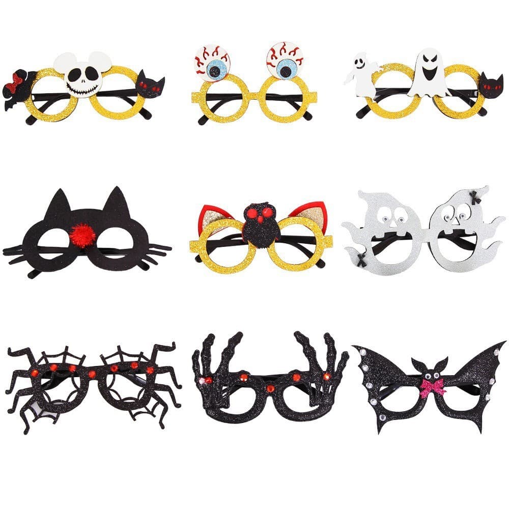 Halloween decoration supplies glasses holiday party dress up photo props horror demon skull ghost glasses frame 6
