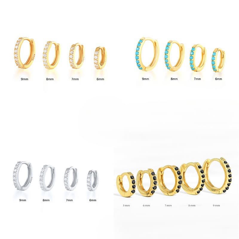 Amazon European and American cross-border best-selling circle diamond earrings earrings zircon earrings light luxury fashion earrings jewelry 2