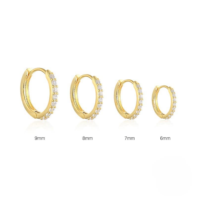 Amazon European and American cross-border best-selling circle diamond earrings earrings zircon earrings light luxury fashion earrings jewelry 5