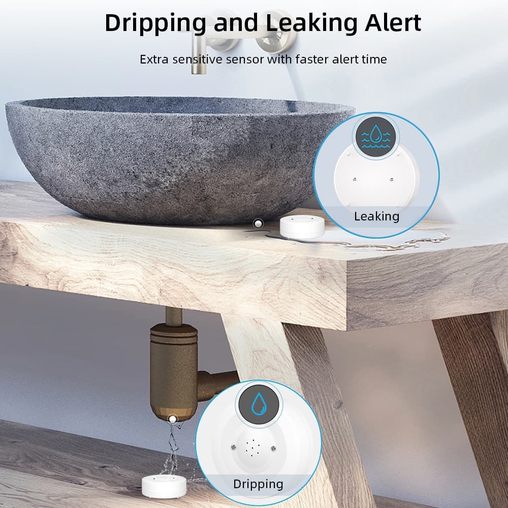 Tuya Flood Alarm Remote Smart Home WiFi Water Leak Sensor Detector WiFi Water Level Alarm 4