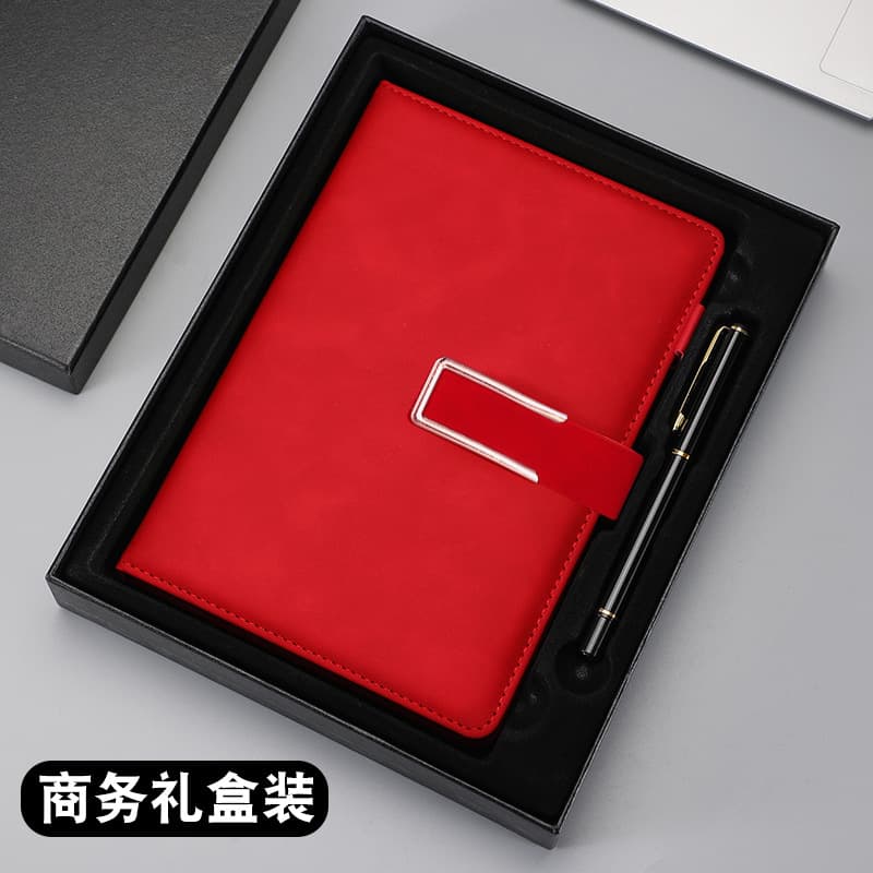 Manufacturer wholesale a5 business gift set student souvenirs printable logo PU leather notebook customization 4
