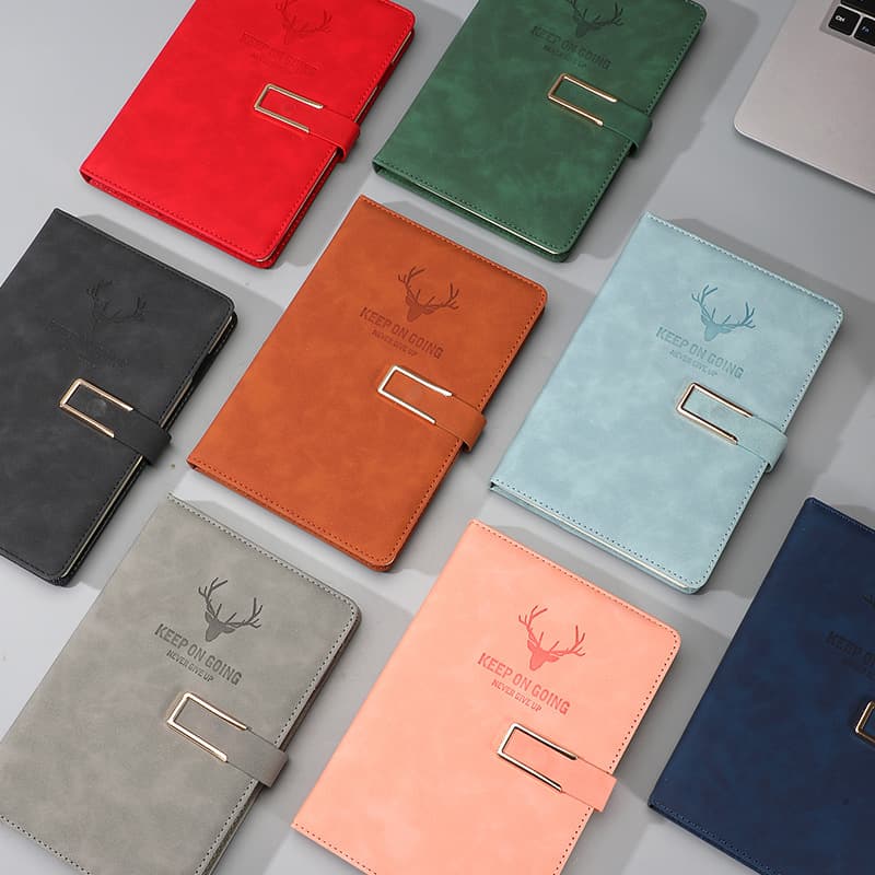 Manufacturer wholesale a5 business gift set student souvenirs printable logo PU leather notebook customization 5