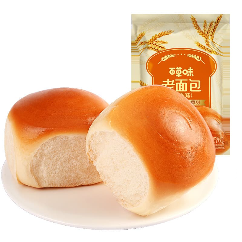 Baicao flavor old bread 155g breakfast pastries, desserts, office snacks, dormitory snacks, meal replacement soft bread 6