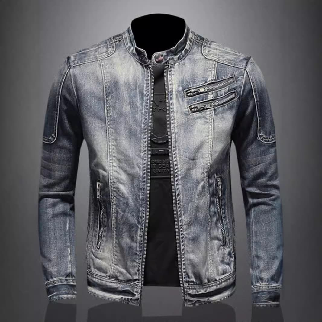 Marvel Venom Denim Jacket Men's Personalized Slim Stand Collar Zipper Work Jacket Cycling Motorcycle Suit Casual and Versatile 2