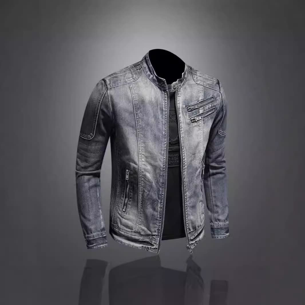 Marvel Venom Denim Jacket Men's Personalized Slim Stand Collar Zipper Work Jacket Cycling Motorcycle Suit Casual and Versatile 5
