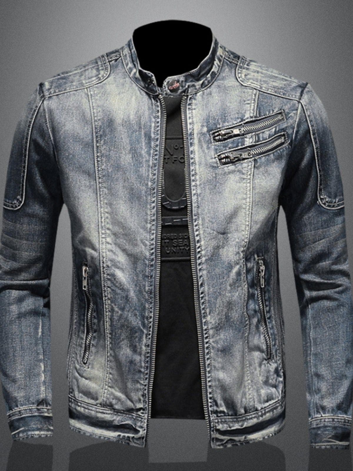 Marvel Venom Denim Jacket Men's Personalized Slim Stand Collar Zipper Work Jacket Cycling Motorcycle Suit Casual and Versatile 7