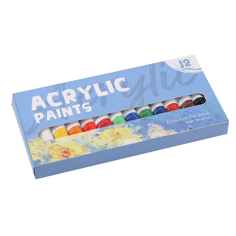 12-color acrylic paint set for beginners art students drawing painting graffiti art watercolor paint manufacturer wholesale 6