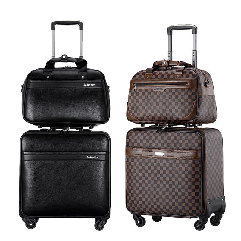 Business 16-inch combo suit travel boarding bag PU leather trolley case universal wheel high-end suitcase 18 wholesale 3