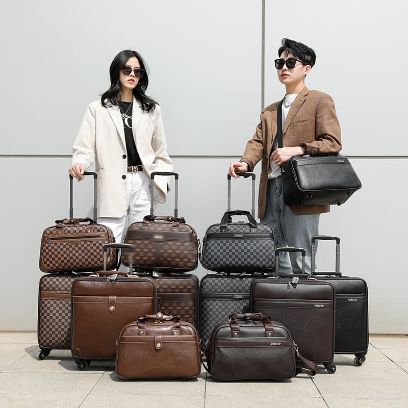 Business 16-inch combo suit travel boarding bag PU leather trolley case universal wheel high-end suitcase 18 wholesale 5