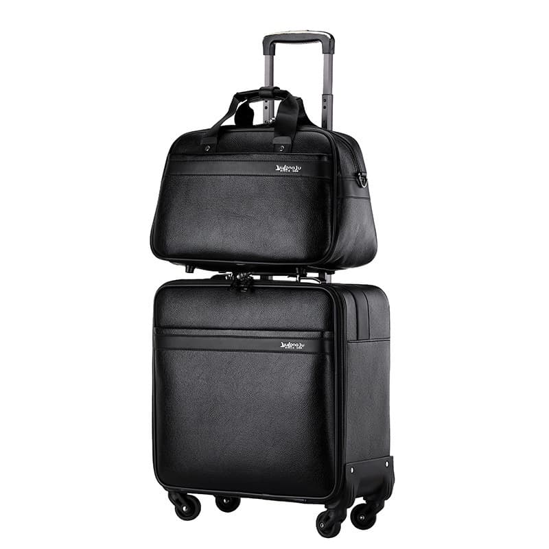 Business 16-inch combo suit travel boarding bag PU leather trolley case universal wheel high-end suitcase 18 wholesale 6