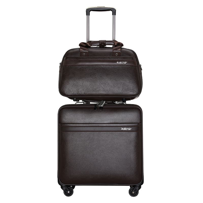 Business 16-inch combo suit travel boarding bag PU leather trolley case universal wheel high-end suitcase 18 wholesale 9