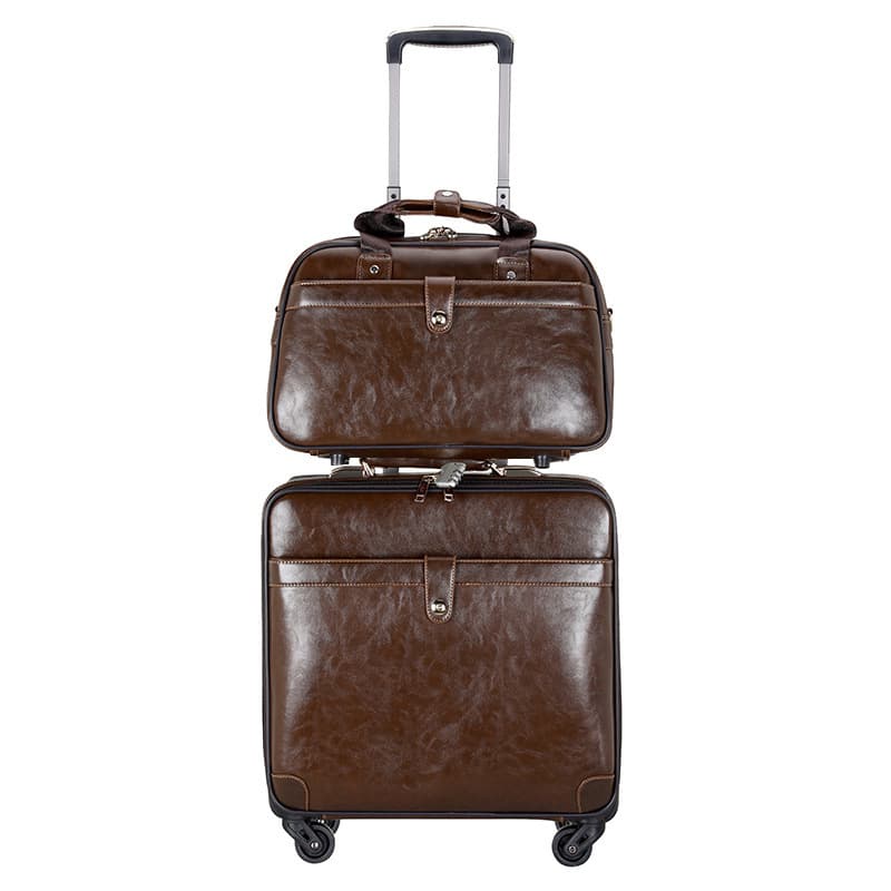 Business 16-inch combo suit travel boarding bag PU leather trolley case universal wheel high-end suitcase 18 wholesale 10